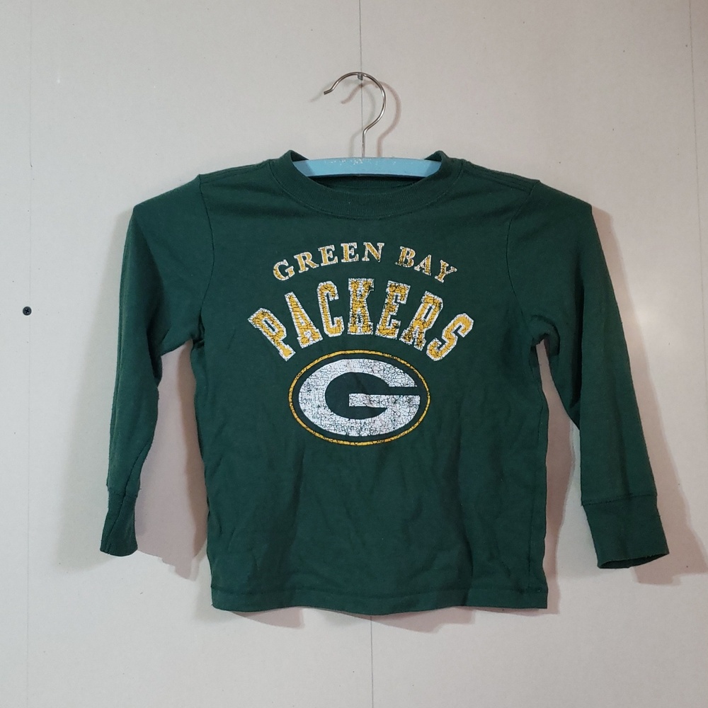4/$20 NFL Green Packers Kids Boys Long Sleeve Tee Shirt tshirt, Size 4T football
